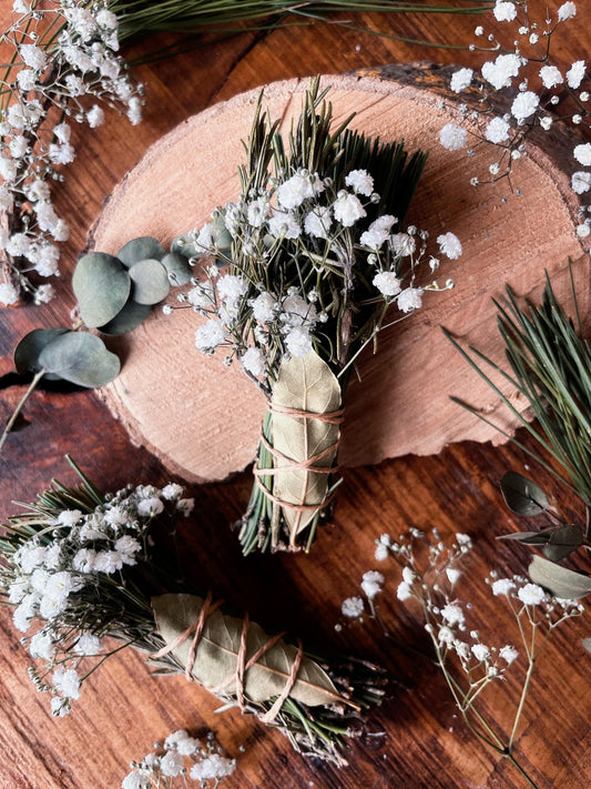 Pine, Bay + Gypsophila Cleansing Wand