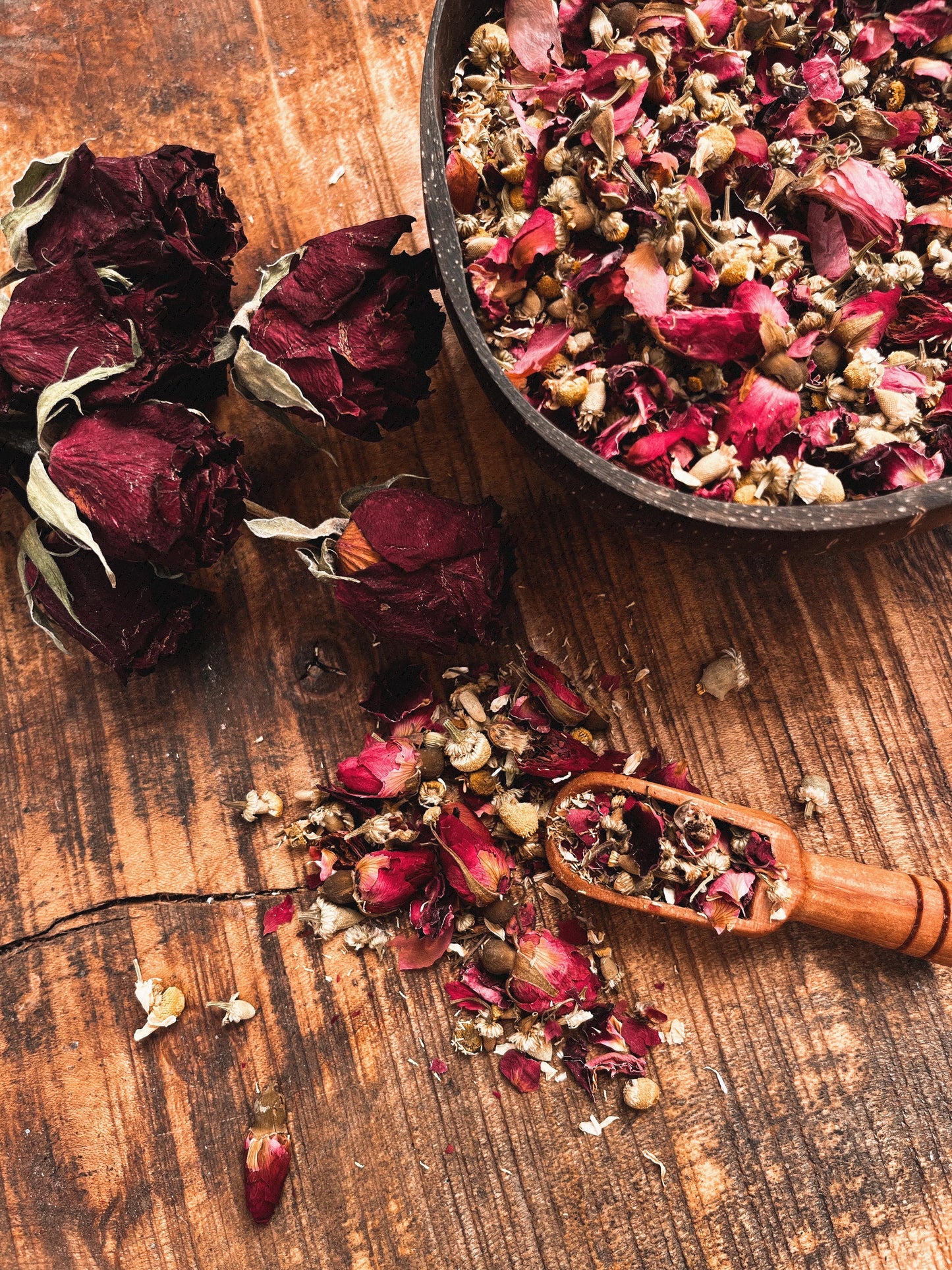 chamomile and rose tea, self love loose leaf tea